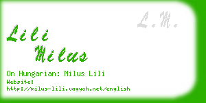 lili milus business card